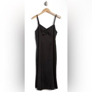 Melrose and Market Black Satin Midi Dress